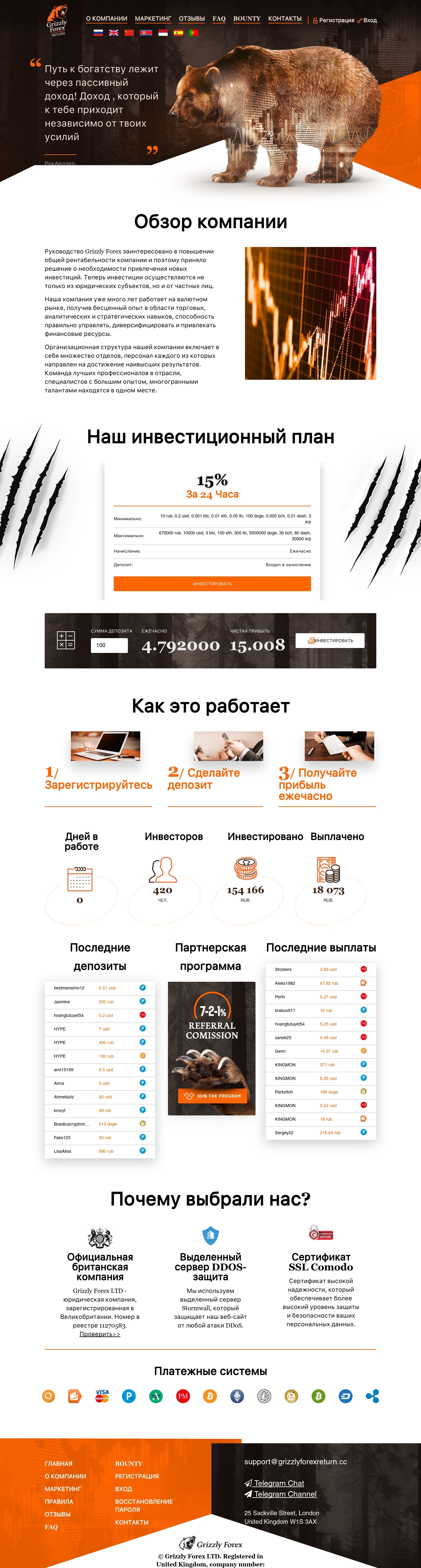 Investment project Grizzlyforexreturn