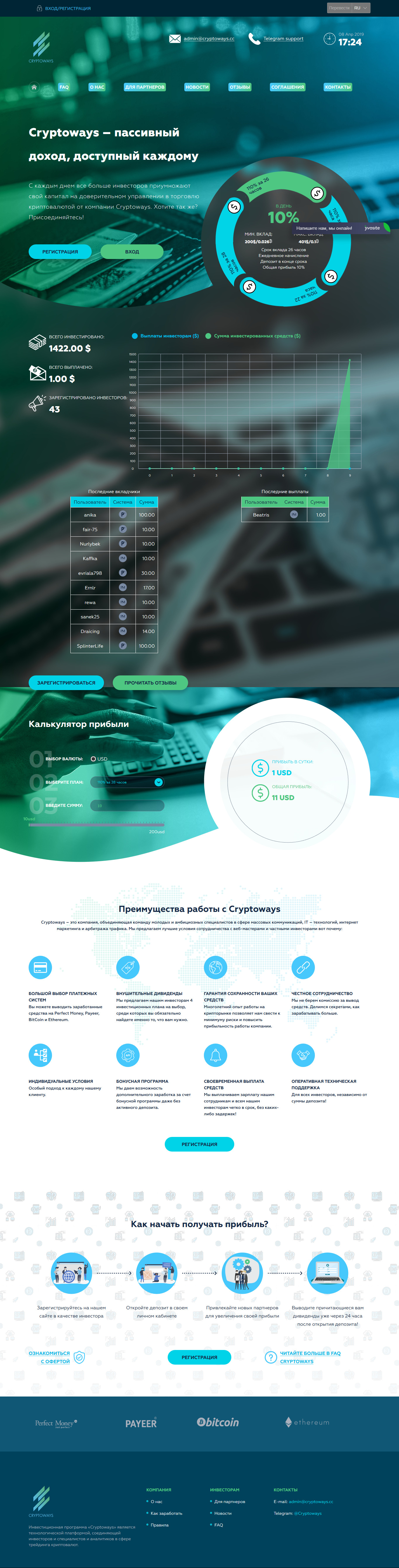 Investment project Cryptoways