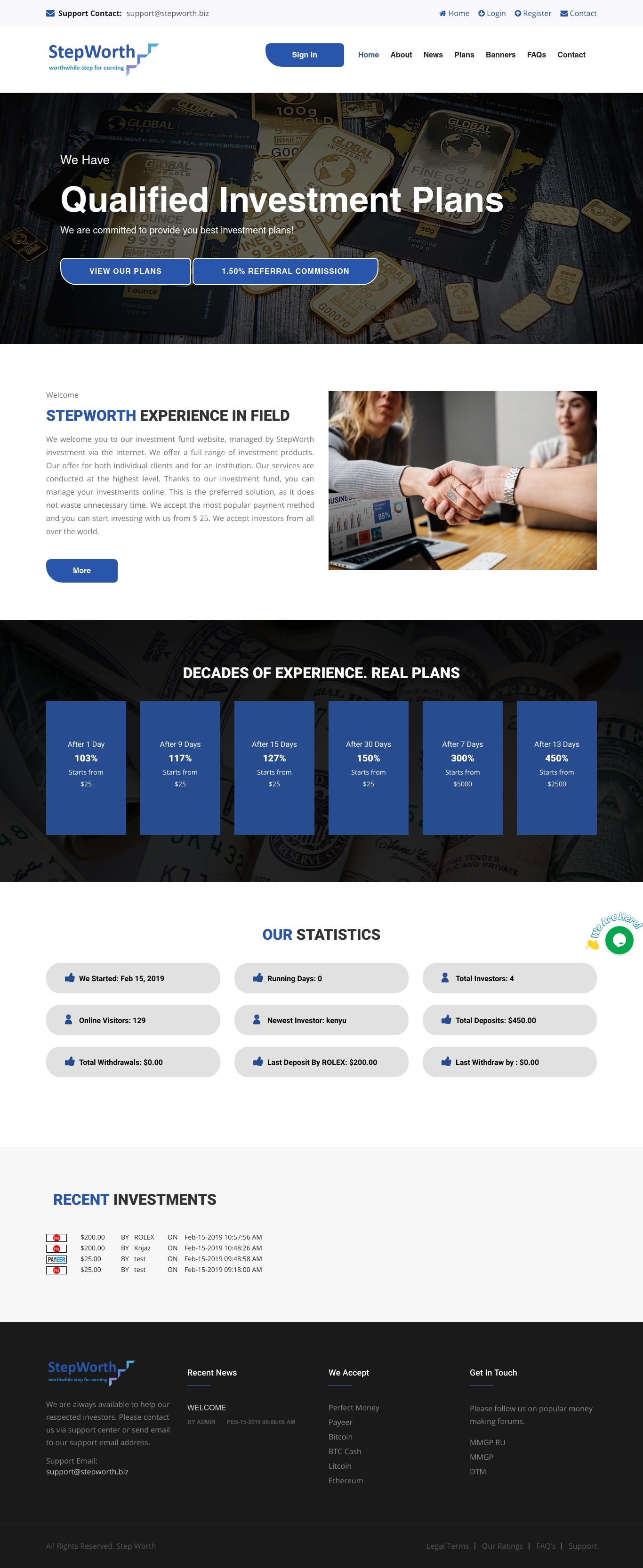 Gaming HYIP project Step Worth