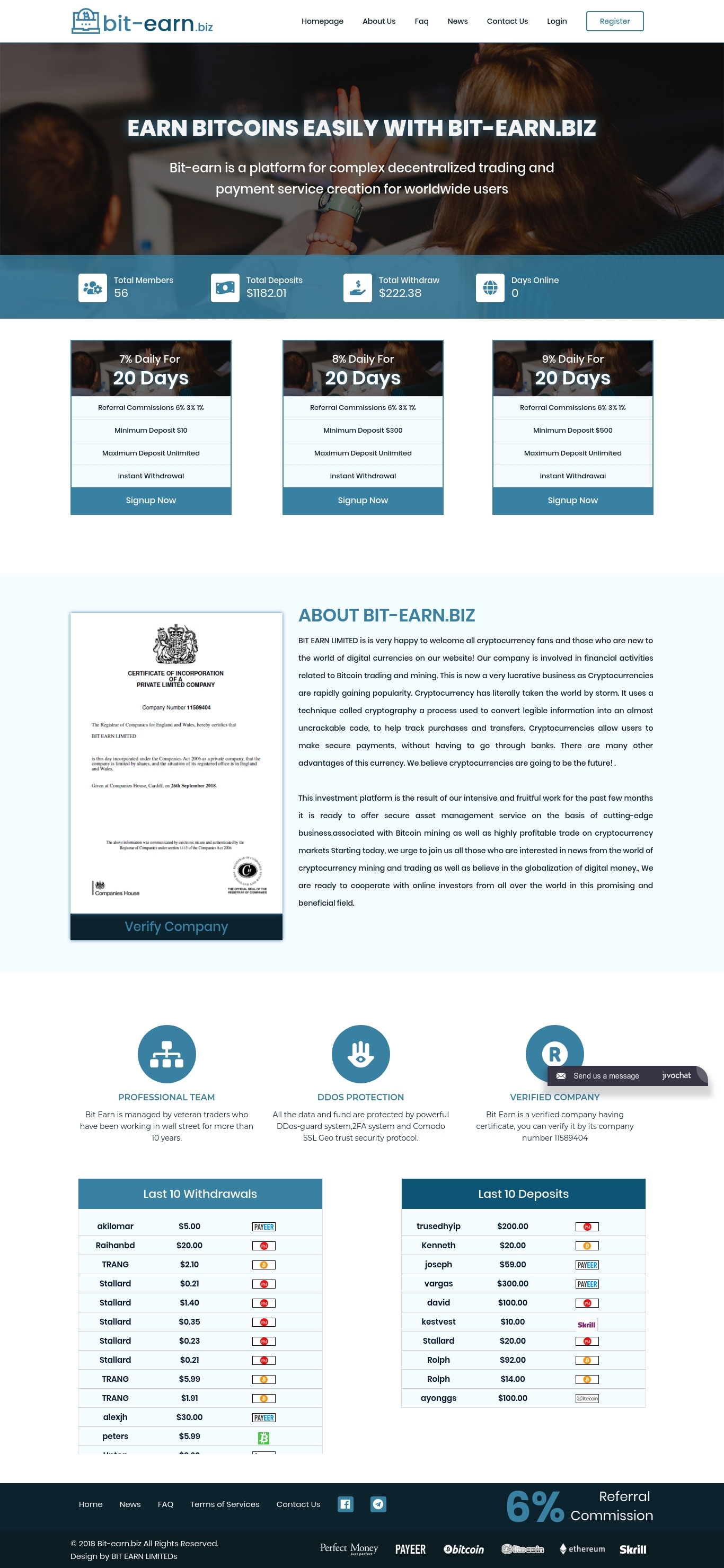 Gaming HYIP project Bit-earn