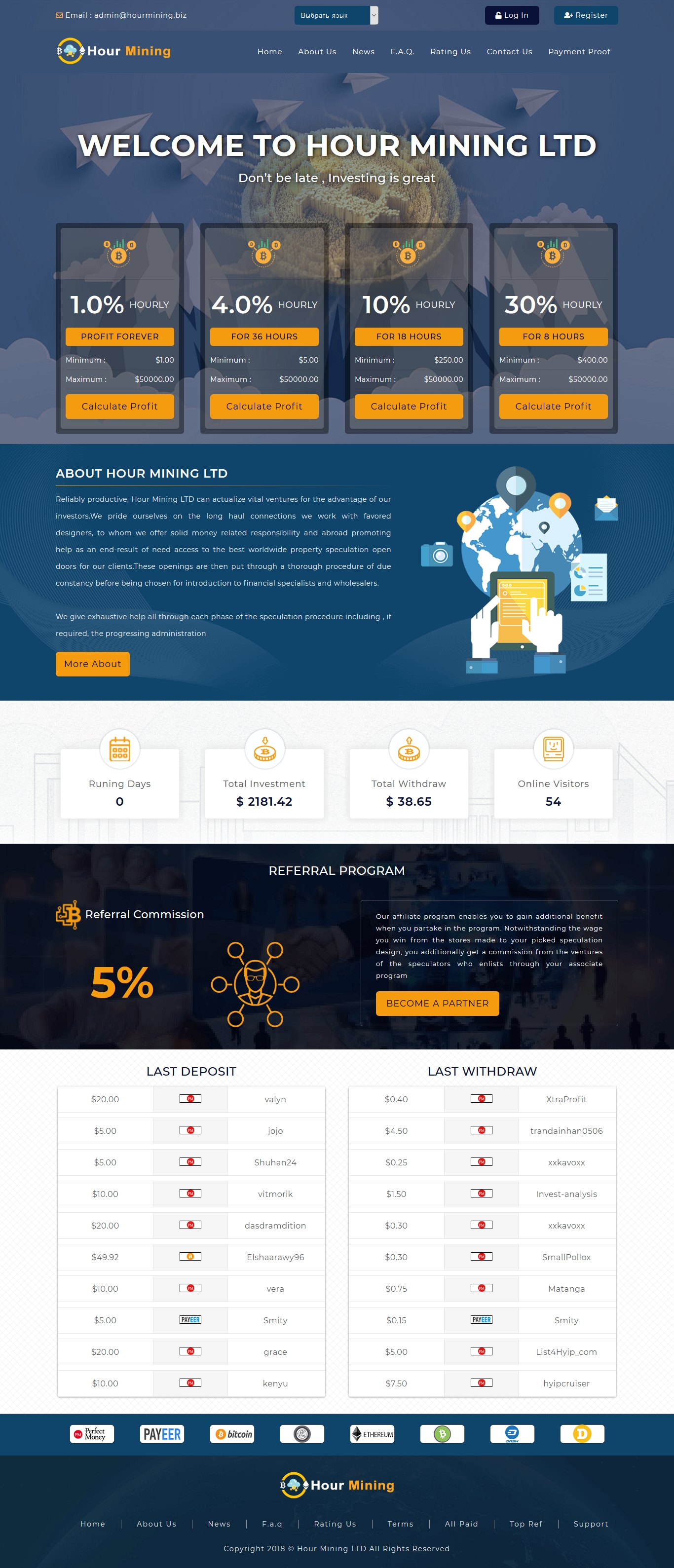 Investment HYIP Hour Mining LTD