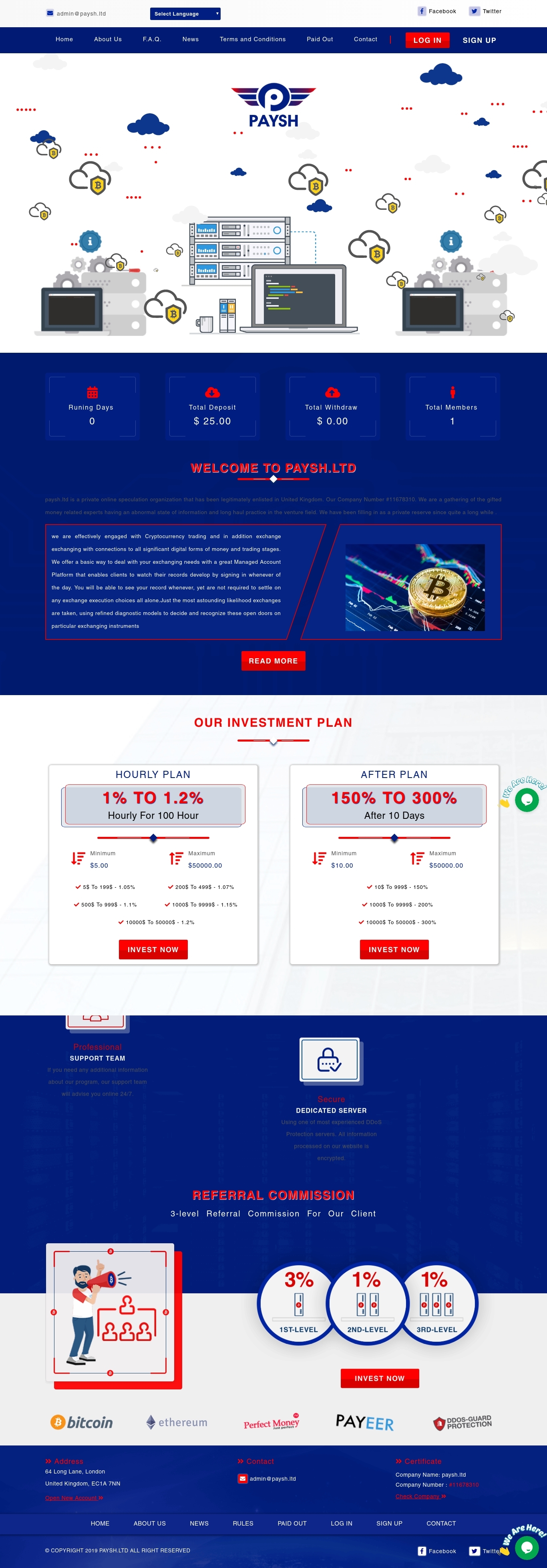Gaming HYIP project Paysh limited