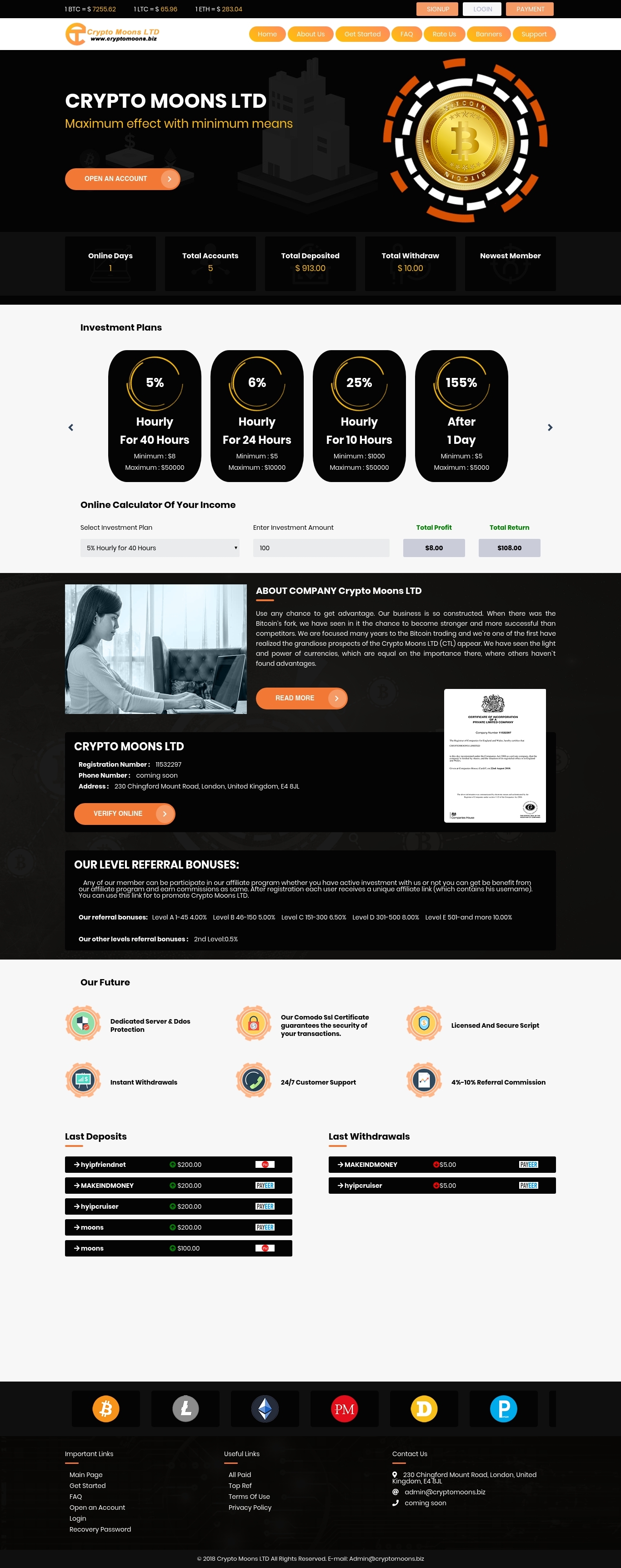 HYIP project Cryptomoons